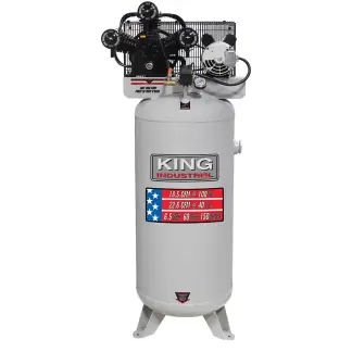 King Industrial KC-5160V2 6.5HP 60 Gallon Compressor, 18.5 CFM @ 100 PSI, 208-240V 23A