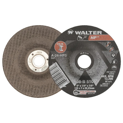 Walter Surface Technologies 08B510 GRINDING WHEEL 5” X ¼” X 7/8&quot; T27