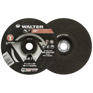 Walter Surface Technologies 08B710 DEPRESSED CENTER GRINDING WHEEL  7 X 1/4&quot;