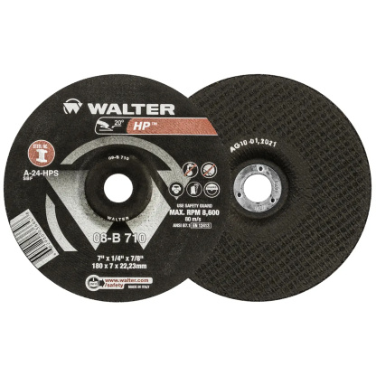 Walter Surface Technologies 08B710 DEPRESSED CENTER GRINDING WHEEL  7 X 1/4&quot;