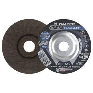 Walter Surface Technologies 08F512 Grinding Wheel  5&quot; X  1/8&quot; X 7/8&quot;  A30SS