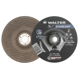 Walter Surface Technologies 08F700 Grinding Wheel DEPRESSED CENTER  7 X  1/4&quot;  A30SS