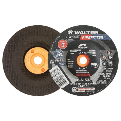 Walter Surface Technologies 08N533 Grinding Wheel  5&quot; X 3/32&quot; X 5/8&quot;-11  SPIN-ON