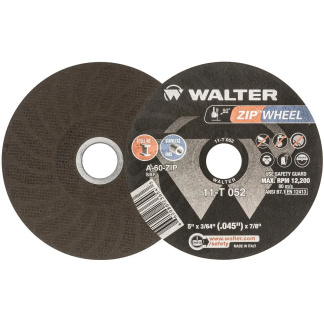 Walter 11-T 052 A-60-ZIP ZIPCUT Discs, 5" x 3/64" x 7/8" Flat Cut-Off Wheels