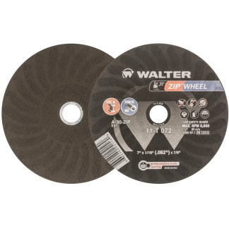 Walter 11-T 072 A-30-ZIP ZIPCUT Discs, 7" x 1/16" x 7/8" Flat Cut-Off Wheels