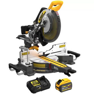 Dewalt DCS781X1 60V MAX FLEXVOLT 12" Dual Bevel Compound Sliding Miter Saw Kit (9AH)