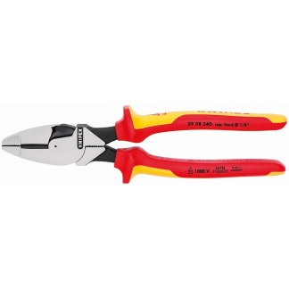 KNIPEX 09 08 240 SBA 9 1/2" High Leverage Lineman's Pliers New England Head-1000V Insulated