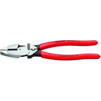 KNIPEX 09 11 240 SBA 9 1/2" High Leverage Lineman's Pliers New England with Fish Tape Puller & Crimper