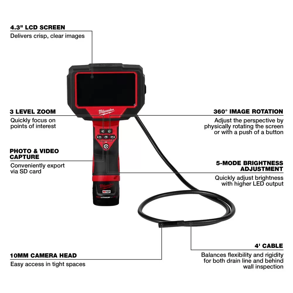 Milwaukee 2319-20 M-Spector 4 ft Inspection Camera