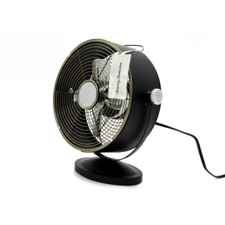 Tommy Bahama FN1087 Black Retro Vintage 13" x 12" 2-Speed Pedestal Desk Fan