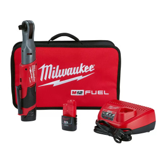 Milwaukee 2558-22 M12 FUEL 12 Volt Lithium-Ion Brushless Cordless 1/2 in. Ratchet Two Battery Kit