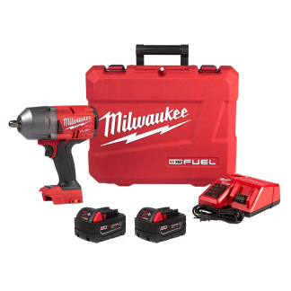 Milwaukee 2766-22R M18 FUEL 18 Volt Lithium-Ion Brushless Cordless 1/2 in. High Torque Impact Wrench Pin Detent Kit with 5.0 AH Resistant Batteries