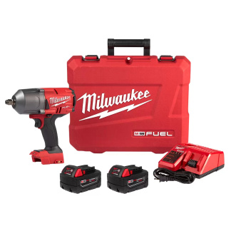 Milwaukee 2767-22R M18 FUEL 18 Volt Lithium-Ion Brushless Cordless 1/2 in. High Torque Impact Wrench Friction Ring Kit with 5.0 AH Resistant Batteries