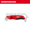 Dimensions of the Milwaukee 48-22-1515 Side Sliding Utility Knife