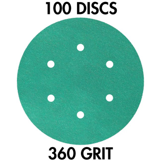Klingspor 360041 FP 77 K T-ACT GLS3 6" H&L 6-Hole 360 Grit Sanding Discs, 100PK