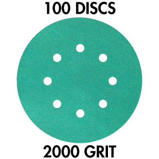Klingspor 362247 FP 77 K T-ACT 5" H&L GLS5 8-Hole 2000 Grit Sanding Discs, 100PK