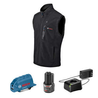 BOSCH GHV12V-20LN12 12V Max Heated Vest Kit with Portable Power Adapter - Size Large