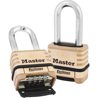 Master Lock 1175DLH 2-1/4in (57mm) Wide ProSeries Brass Resettable Combination Padlock with 2-1/16in (53mm) Shackle