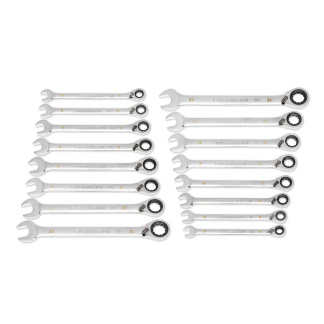 GEARWRENCH 86629 16 Pc. 90-Tooth 12 Point Metric Reversible Ratcheting Wrench Set