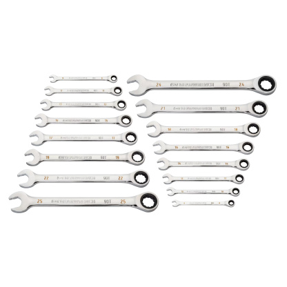 GEARWRENCH 86928 16 Pc. 90-Tooth 12 Point Metric Combination Ratcheting Wrench Set