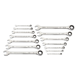 GEARWRENCH 86959 14 Pc. 90-Tooth 12 Point SAE Combination Ratcheting Wrench Set