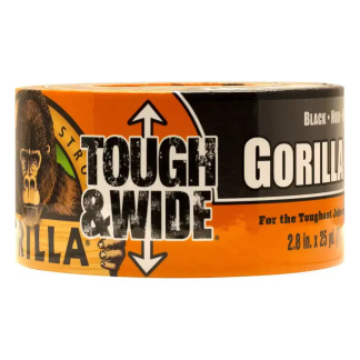 Gorilla Glue 106425 Gorilla Tape 2.88" x 25 Yards Black Heavy Duty Duct Tape