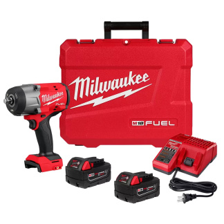 Milwaukee 2967-22 M18 FUEL 1/2" High Torque Impact Wrench w/ Friction Ring Kit, (2) 5AH