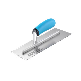 OX Tools OX-P013406 OX Pro Series 11" x 4-3/4" Notch Trowel Square 6mm x 6mm with OX Grip