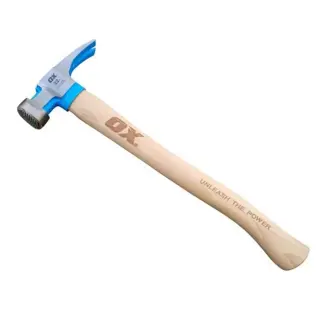 OX Tools OX-P083322 OX Pro Series 22Oz Milled Face Framing Hammer, Curved Hickory Handle