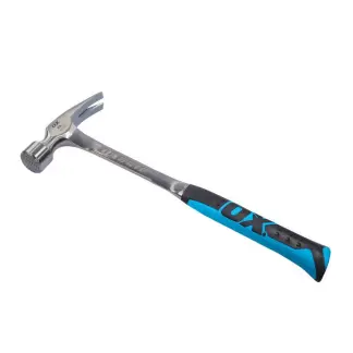 OX Tools OX-P083422 OX Pro Series 22oz Milled Face Framing Hammer, Shock Reduction Handle