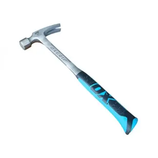 OX Tools OX-P083428 OX Pro Series 28oz Milled Face Framing Hammer, 1-Piece Steel Handle with Shock Reduction
