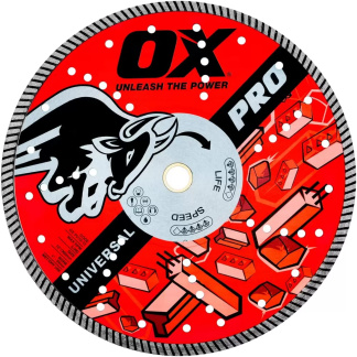 OX Tools OX-PU10-10 OX Pro Series Universal 10'' Turbo Diamond Blade, 7/8"-5/8" Bore