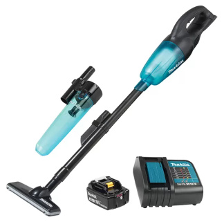 Makita DCL180FX2B 18V LXT Cordless 650ml Vacuum Cleaner w/Cyclone Attachment, Black & Teal (3.0Ah Kit)