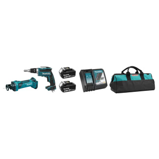 Makita DLX2089M 18V LXT Cordless 2pc Drywall Cut-Out & 1/4" Screwdriver Combo (4.0 Ah x2 Kit)