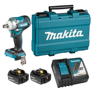 Makita DTW301XVTE 18V LXT Cordless 1/2" Brushless Impact Wrench w/ Detent Pin & XPT (5.0 Ah x2 Kit)