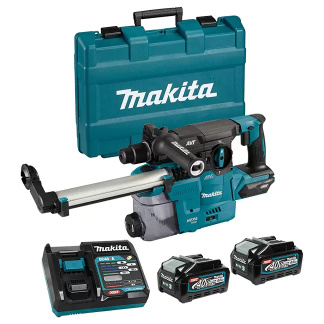 Makita HR008GM202 40V MAX XGT Brushless Cordless 1-3/16" SDS-PLUS Rotary Hamer w/ DX10 Dust Extraction Attachment, AVT, AFT, AWS & XPT (4.0 Ah)