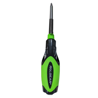 Rolgear MBR3-15-CRV-C Multibit Ratchet Screwdriver 15 Tips (Double Ended Bits) with Adam's Branding