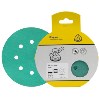 Klingspor 367315 PS 77 CK 5″ Mult-Grit Pack Hook & Loop Sanding Discs, 8 Hole, 6PK