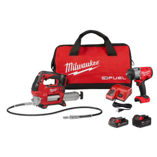 Milwaukee 2967-22GG M18 FUEL ½” HTIW w/ Friction Ring & Grease Gun 2pc Combo Kit