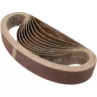 Makita 742302-5 1-1/8" x 21" 60 Grit Aluminum Oxide Abrasive Sanding Belts, 10PK