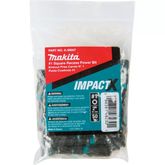 Makita A-99007 ImpactX #1 Square Recess 2″ Power Bit, Impact Driver Bit