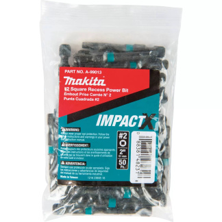Makita A-99013 ImpactX #2 Square Recess 2″ Power Bit, Impact Driver Bit