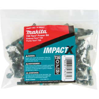 Makita A-99057 ImpactX T20 Torx 2″ Power Bit, Impact Driver Bit