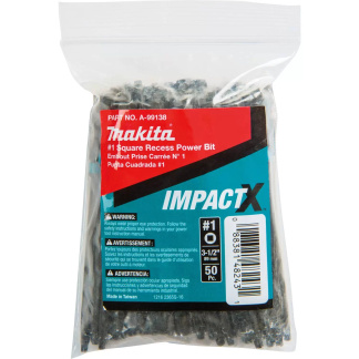 Makita A-99138 ImpactX #1 Square Recess 3-1/2″ Power Bit, Impact Driver Bit