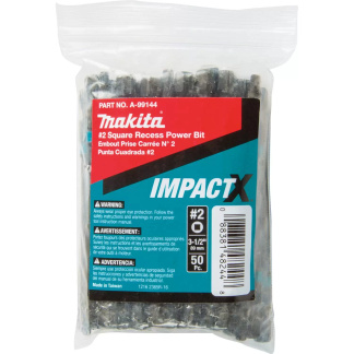 Makita A-99144 ImpactX #2 Square Recess 3-1/2″ Power Bit, Impact Driver Bit
