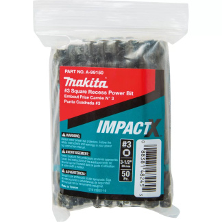 Makita A-99150 ImpactX #3 Square Recess 3-1/2″ Power Bit, Impact Driver Bit