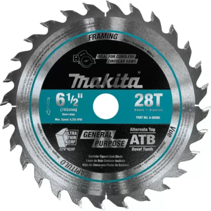 Makita A-99960 6-1/2" 28T Carbide-Tipped Cordless Plunge Saw Blade