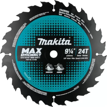 Makita E-01965 9-1/4" 24T Carbide-Tipped Max Efficiency Framing Circular Saw Blade