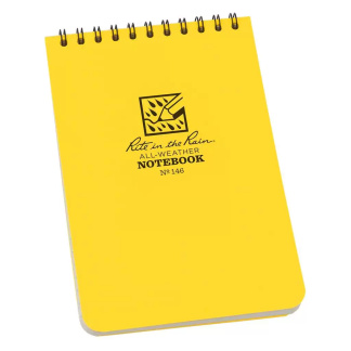 Rite in the Rain 146-BL Yellow 4" x 6.25" Spiral All-Weather Notebook, 50 Sheets