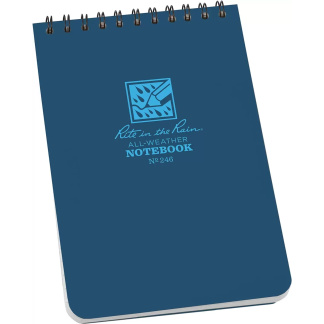 Rite in the Rain 246-BL Blue 4" x 6.25" Spiral All-Weather Notebook, 50 Sheets